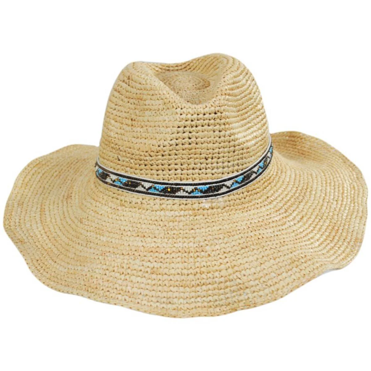 Lainey Raffia Crochet Western Hat - Image 2