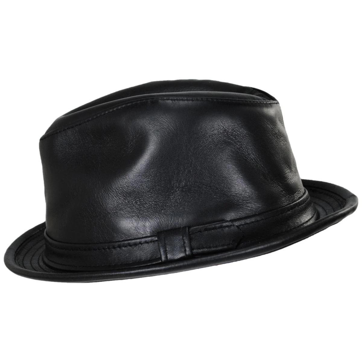 Lambskin Leather Fedora Hat - Image 3