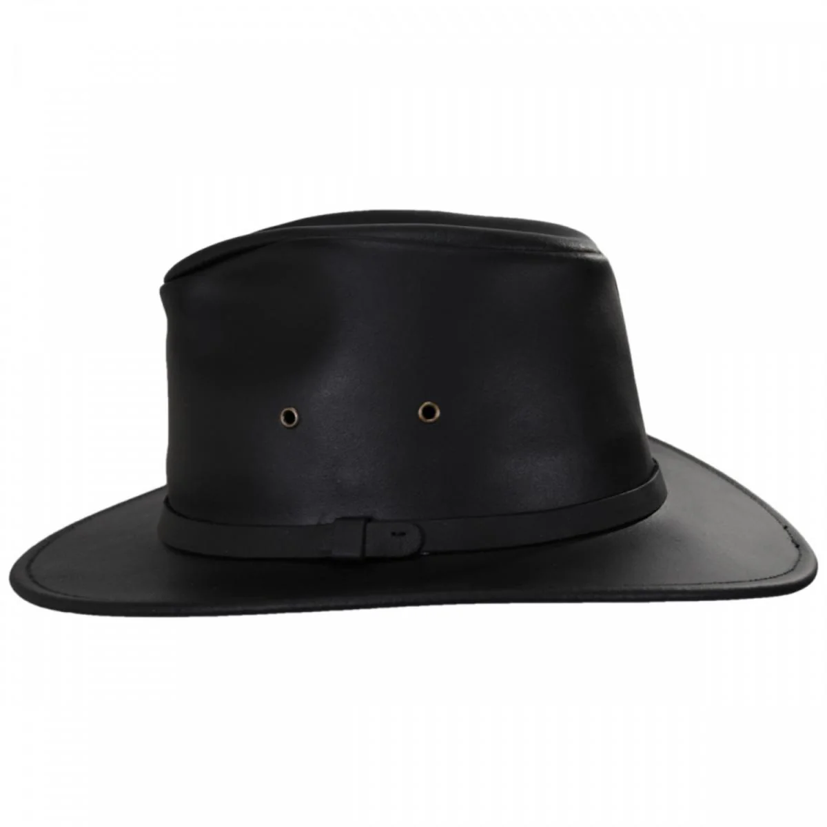Leather Safari Fedora Hat - Image 3