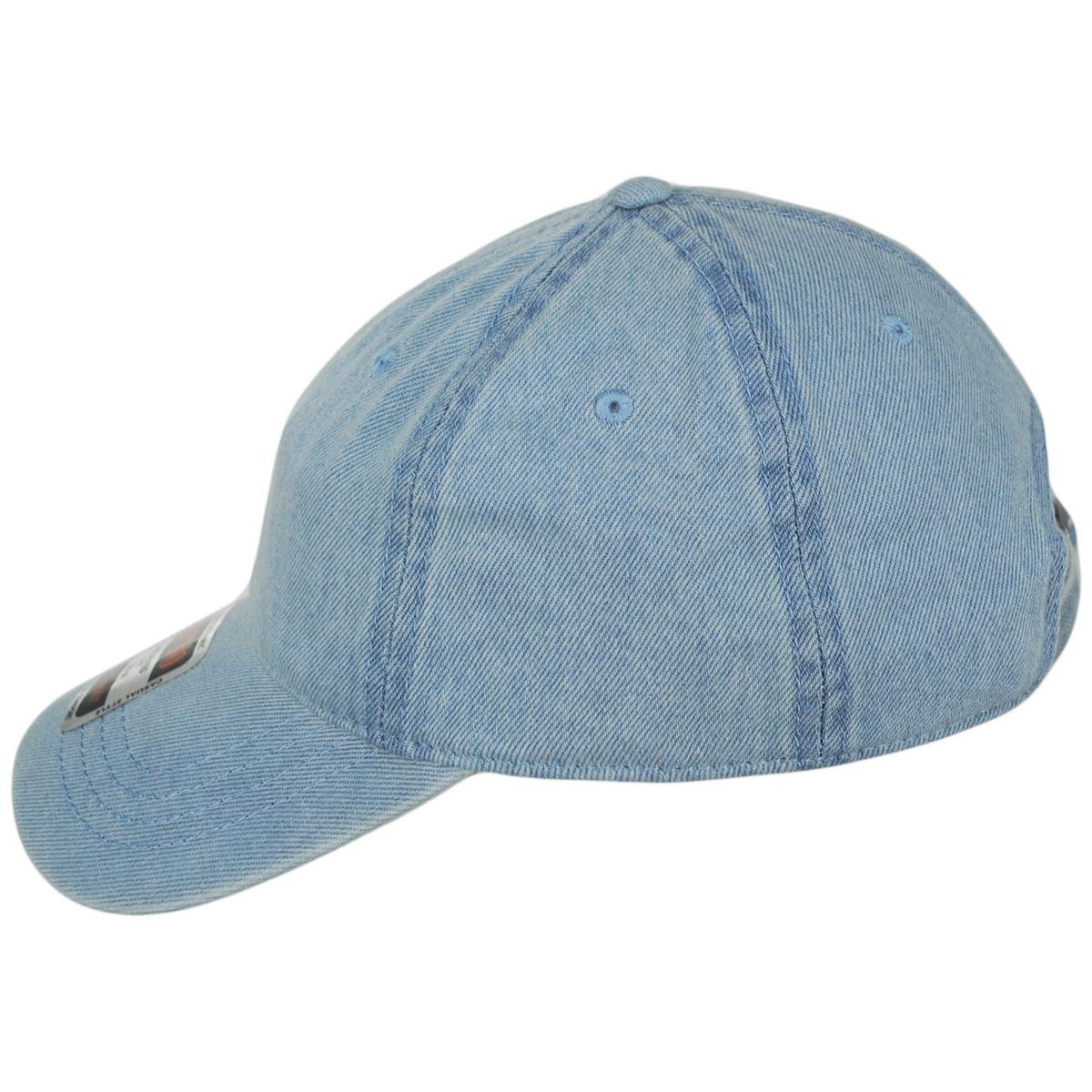 LoPro Washed Cotton Denim Strapback Baseball Cap Dad Hat - Image 11