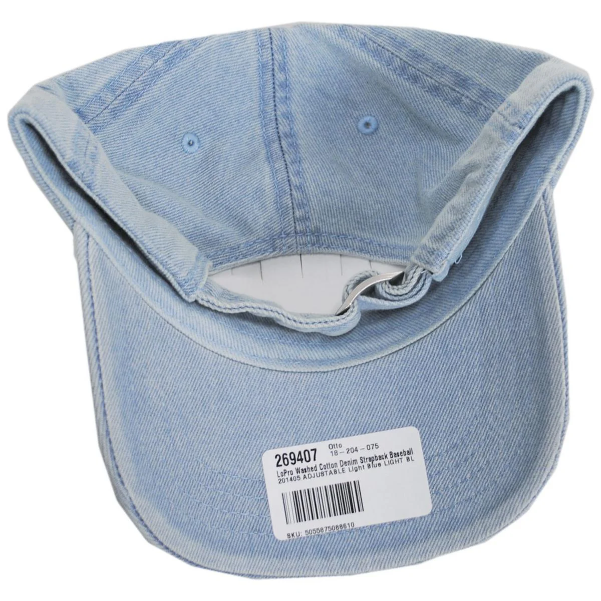 LoPro Washed Cotton Denim Strapback Baseball Cap Dad Hat - Image 12