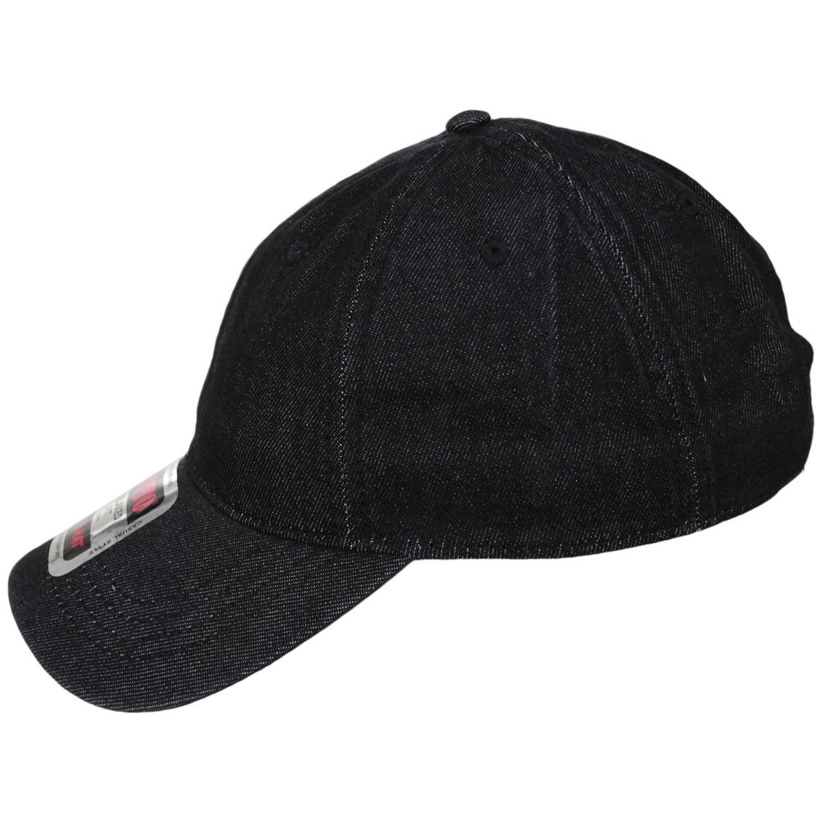 LoPro Washed Cotton Denim Strapback Baseball Cap Dad Hat - Image 3