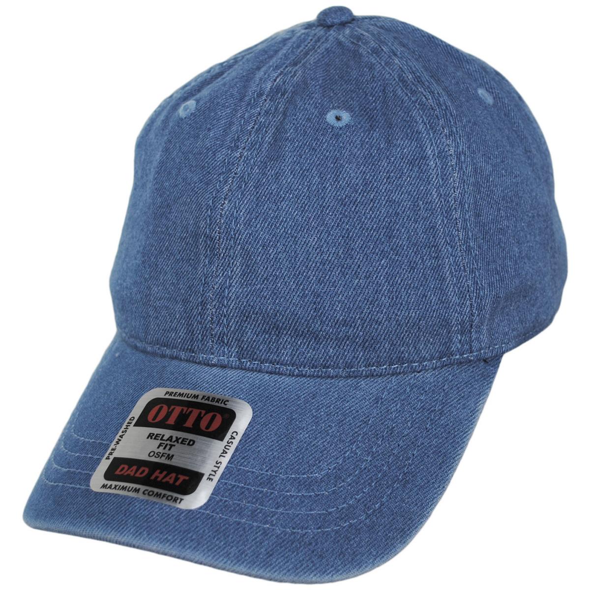 LoPro Washed Cotton Denim Strapback Baseball Cap Dad Hat - Image 5