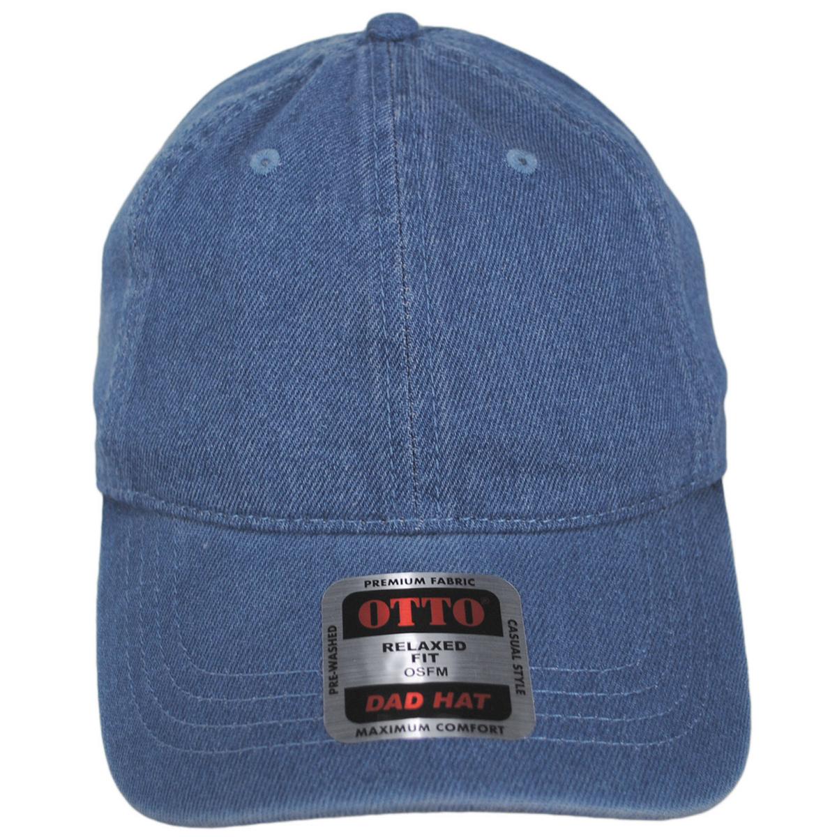 LoPro Washed Cotton Denim Strapback Baseball Cap Dad Hat - Image 6