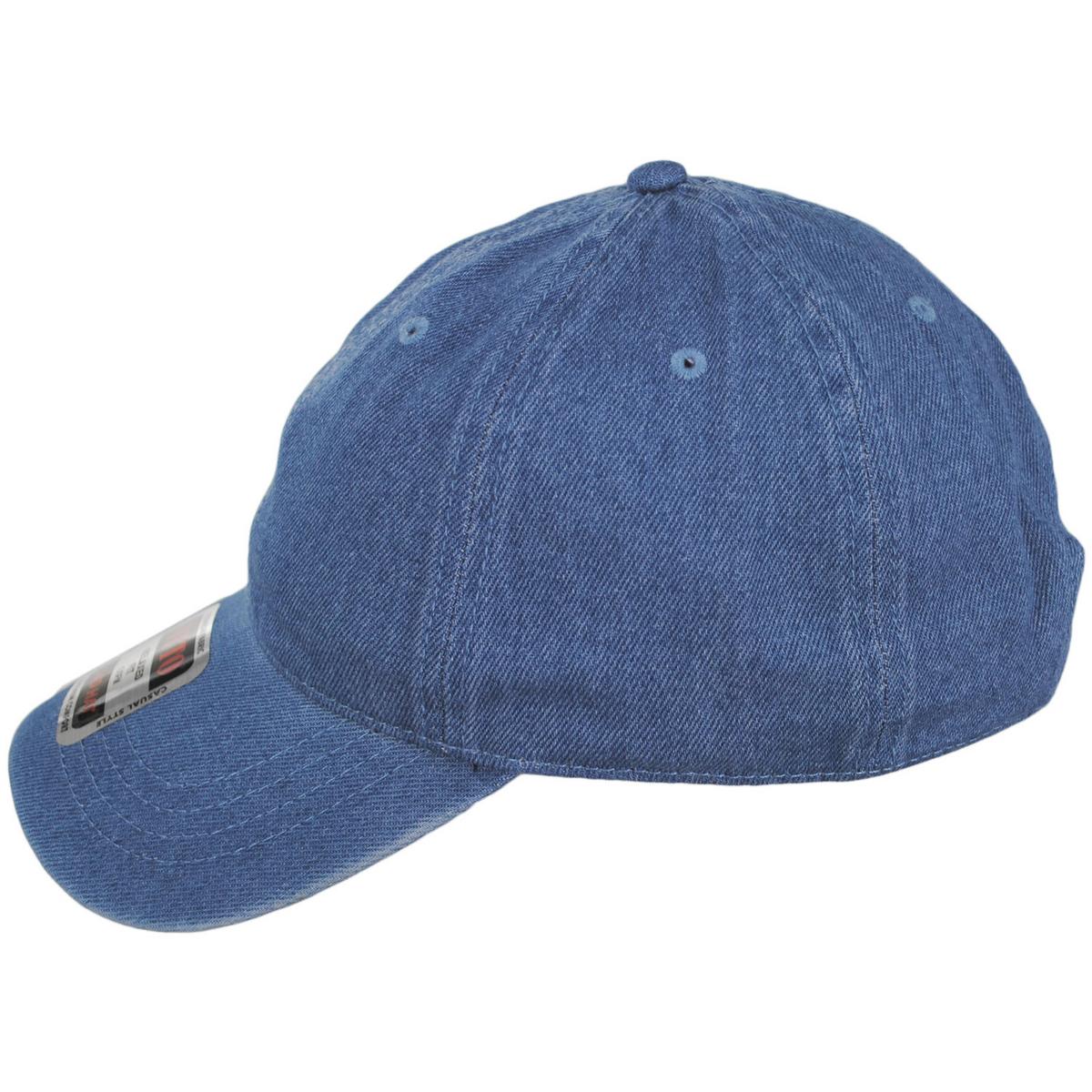 LoPro Washed Cotton Denim Strapback Baseball Cap Dad Hat - Image 7