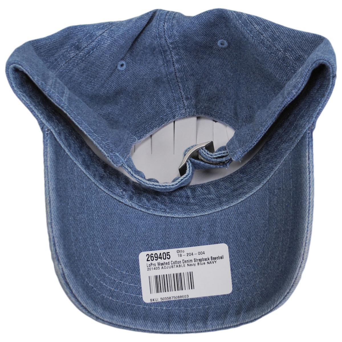 LoPro Washed Cotton Denim Strapback Baseball Cap Dad Hat - Image 8