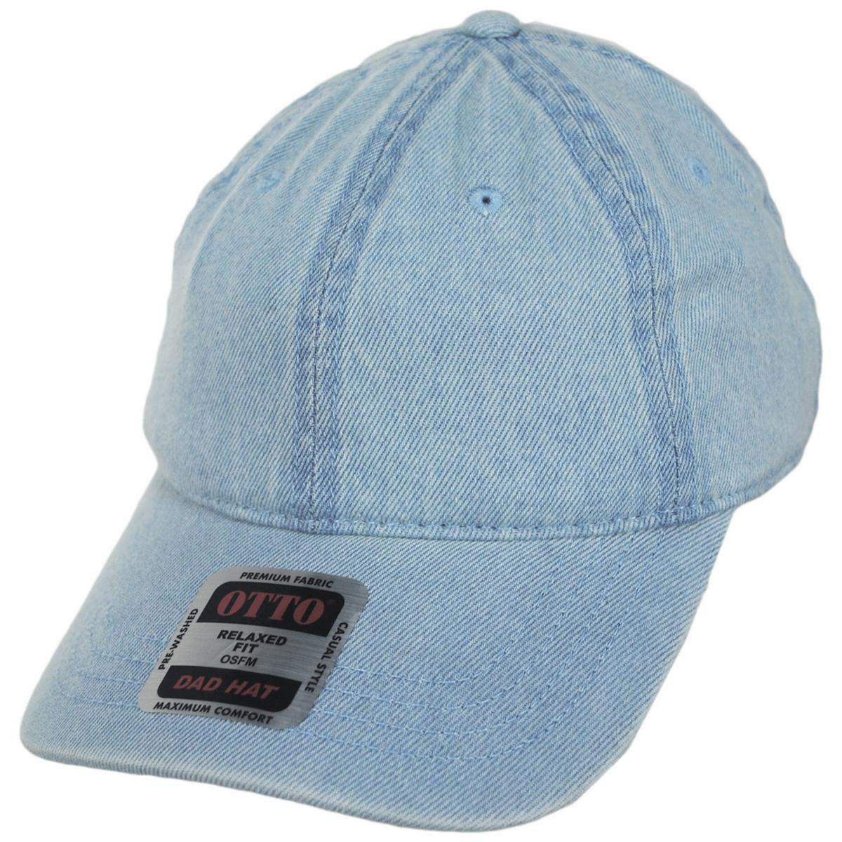 LoPro Washed Cotton Denim Strapback Baseball Cap Dad Hat - Image 9