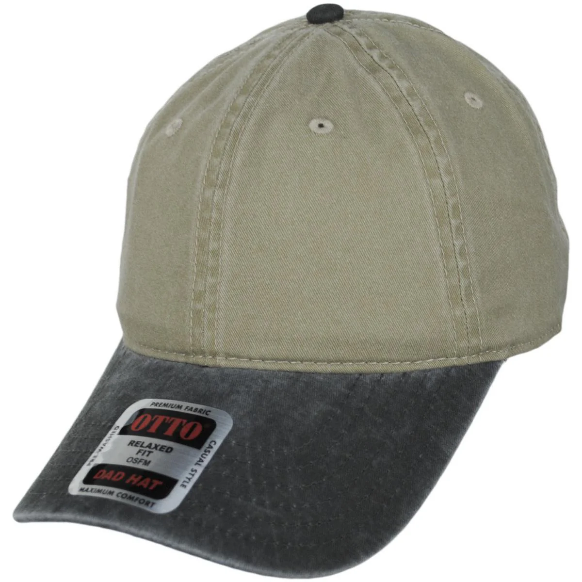 LoPro Washed Pigment Dyed Cotton Twill Strapback Baseball Cap Dad Hat