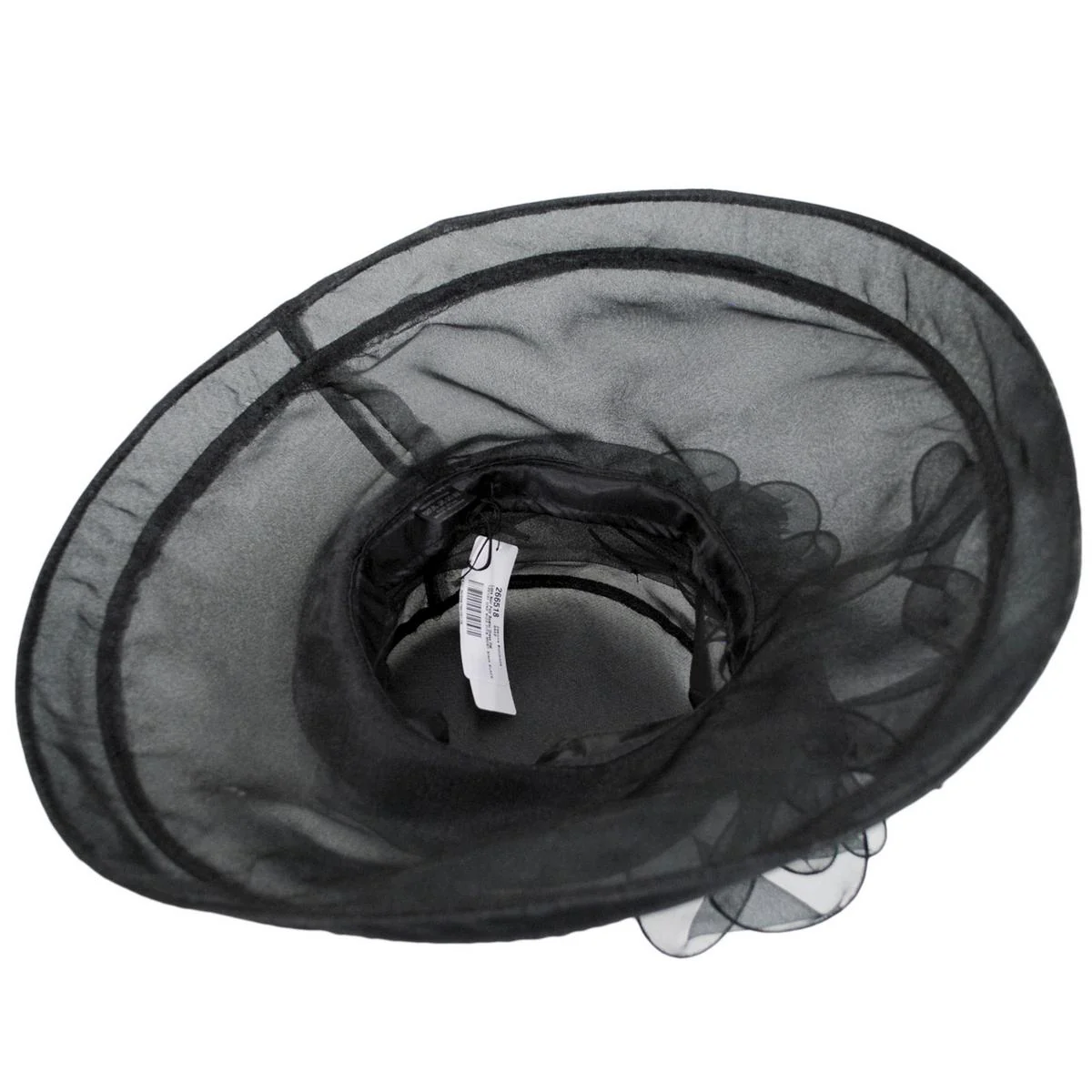 Luxe Noir Organza Boater Dress Hat - Image 4