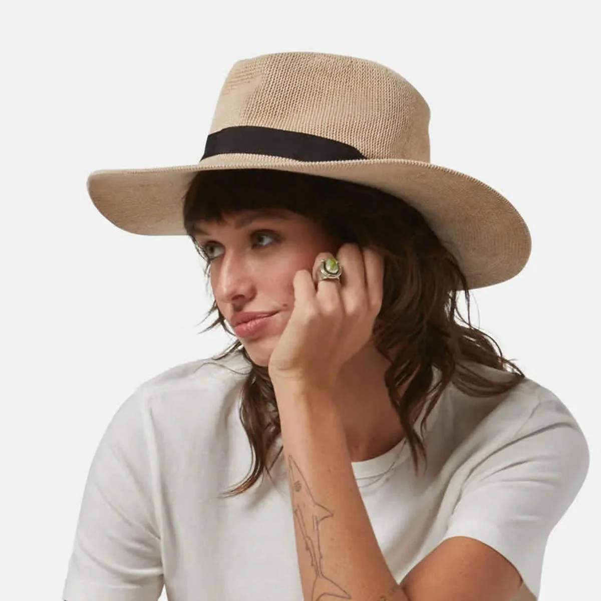 Lyons Cotton Knit Pattern Fedora Hat - Image 2