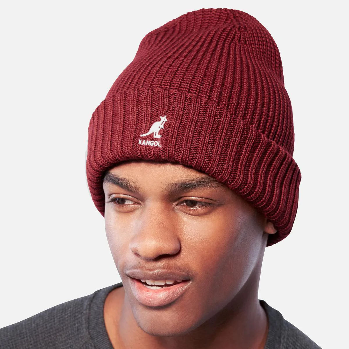 Merino Wool Rib Beanie Hat - Image 2