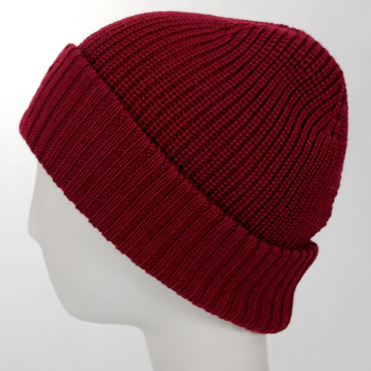 Merino Wool Rib Beanie Hat - Image 4