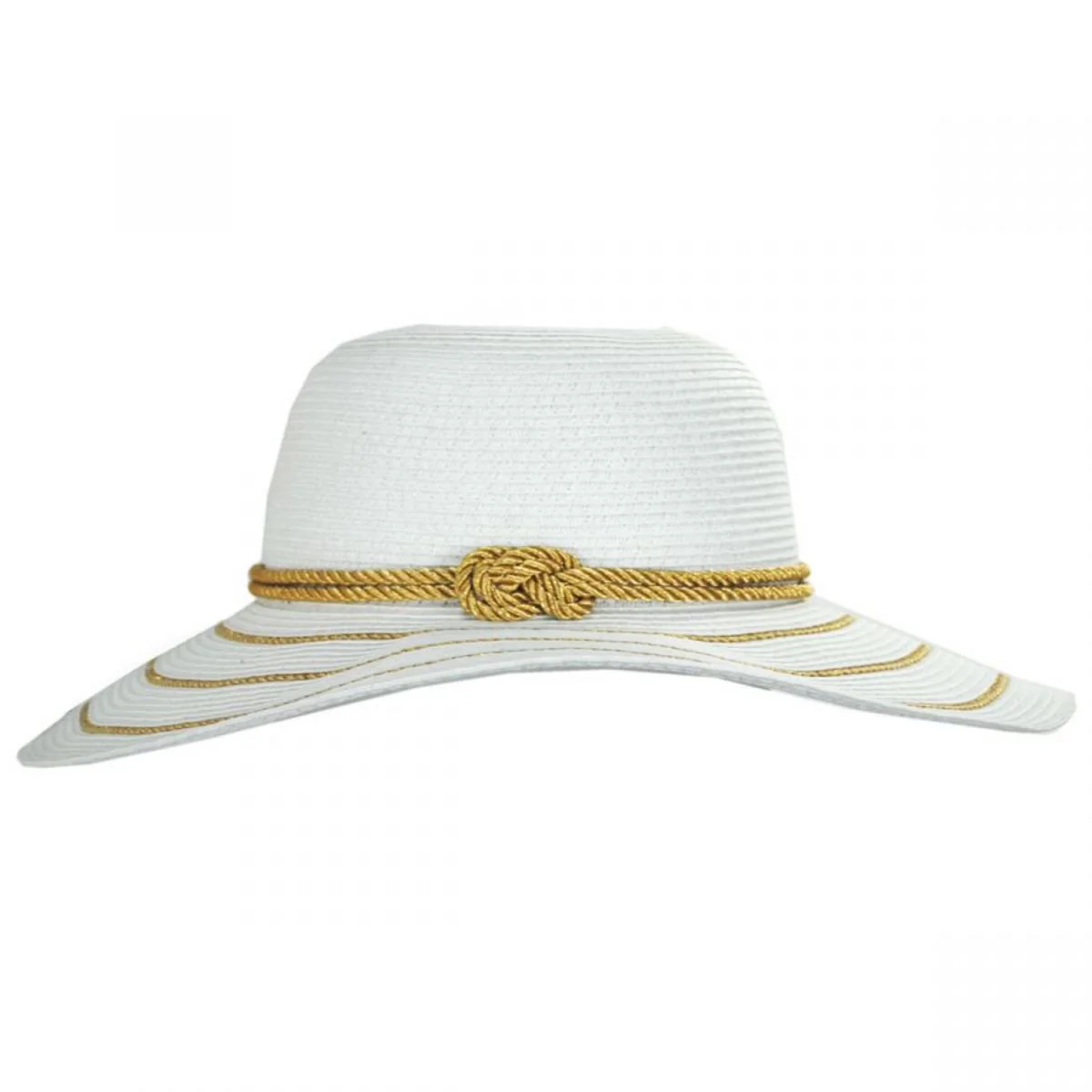 Metallic Sailor Knot Striped Straw Sun Hat - Image 3