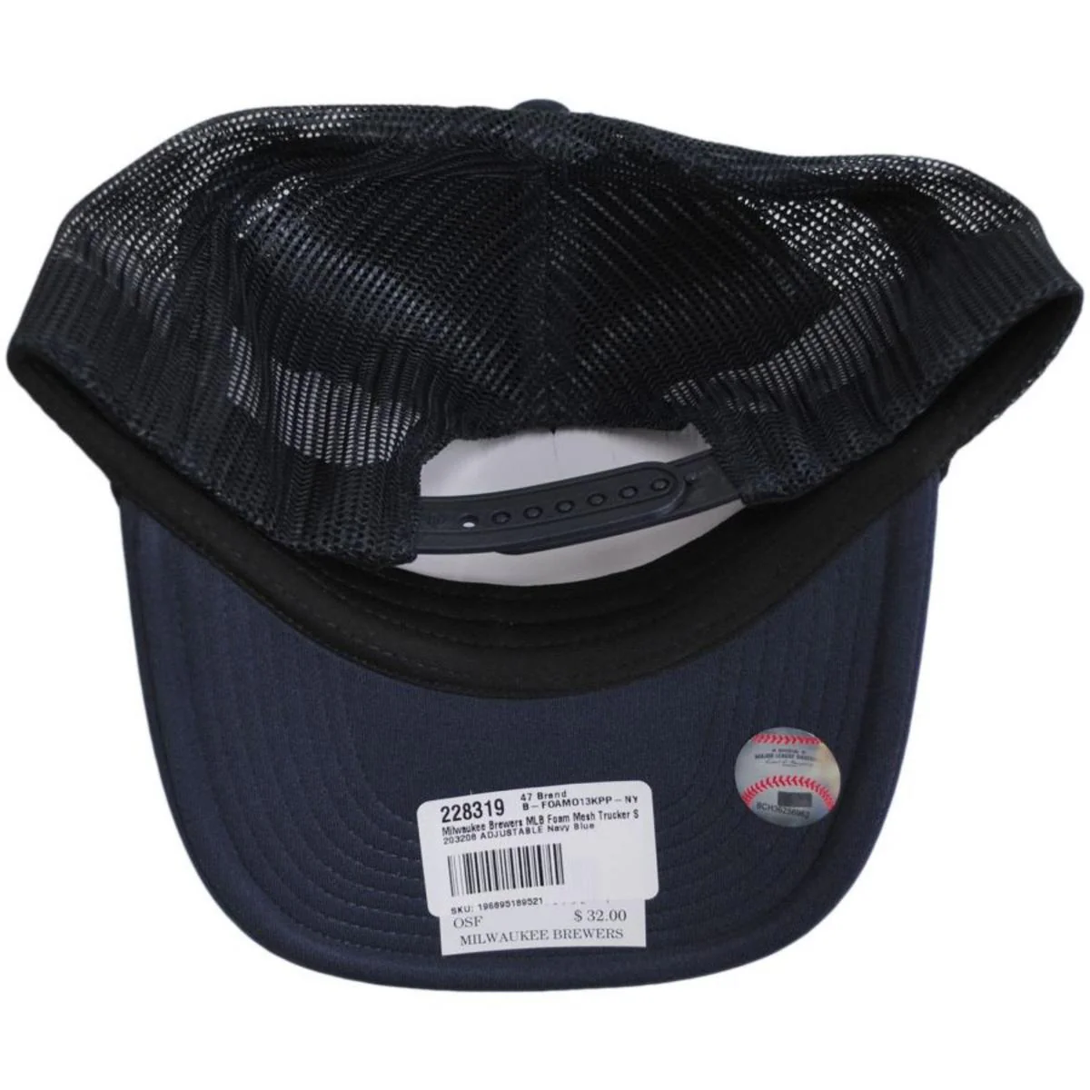 Milwaukee Brewers MLB Foam Mesh Trucker Snapback Baseball Cap - Image 4