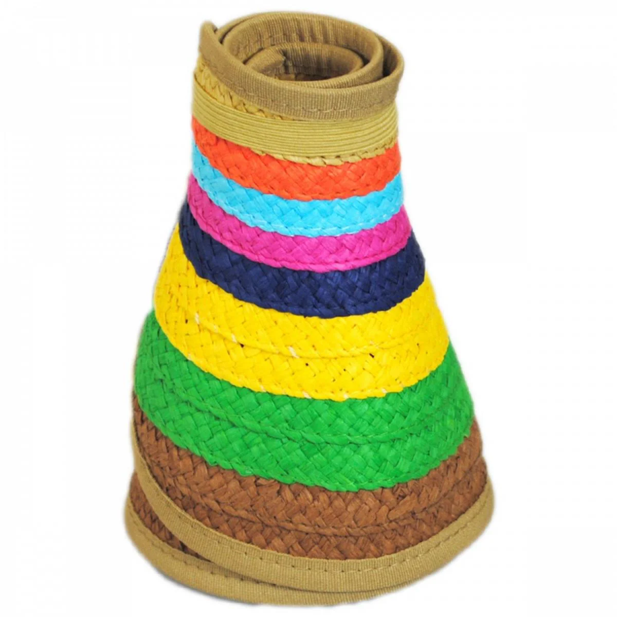 Multi Stripe Roll Up Toyo Straw Visor - Image 3