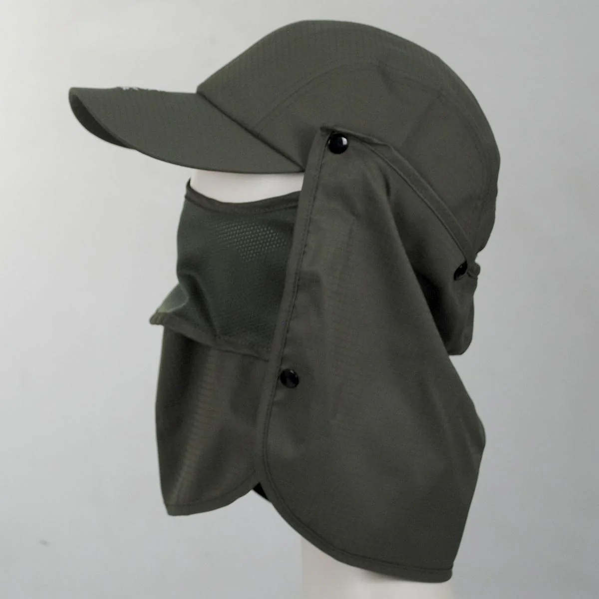 Multi-Utility Neck-Flap Mask Strapback Baseball Cap - Image 10