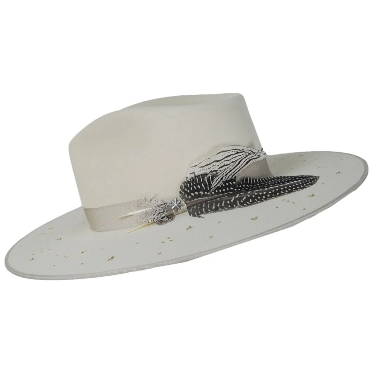Night Sky S Wide Brim Wool Felt Fedora Hat - Image 8
