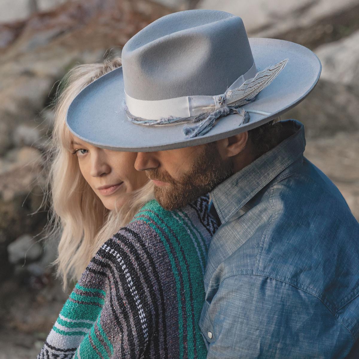 Oceanus Wide Brim Wool Felt Fedora Hat - Image 6