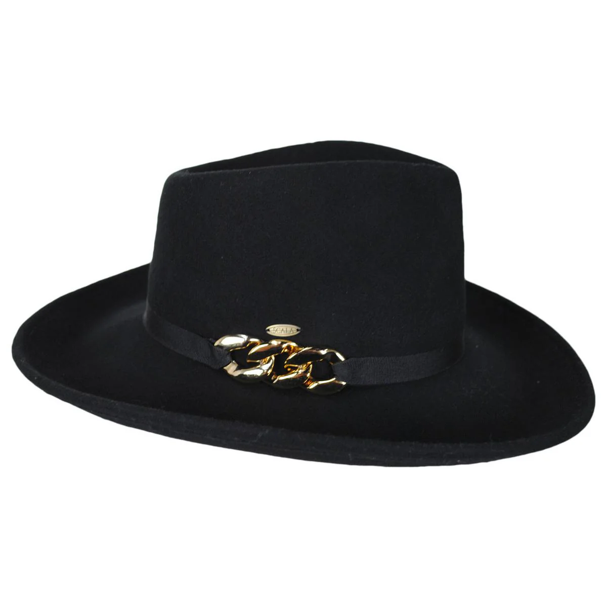 Odette Chain Wool Felt Fedora Hat - Image 2