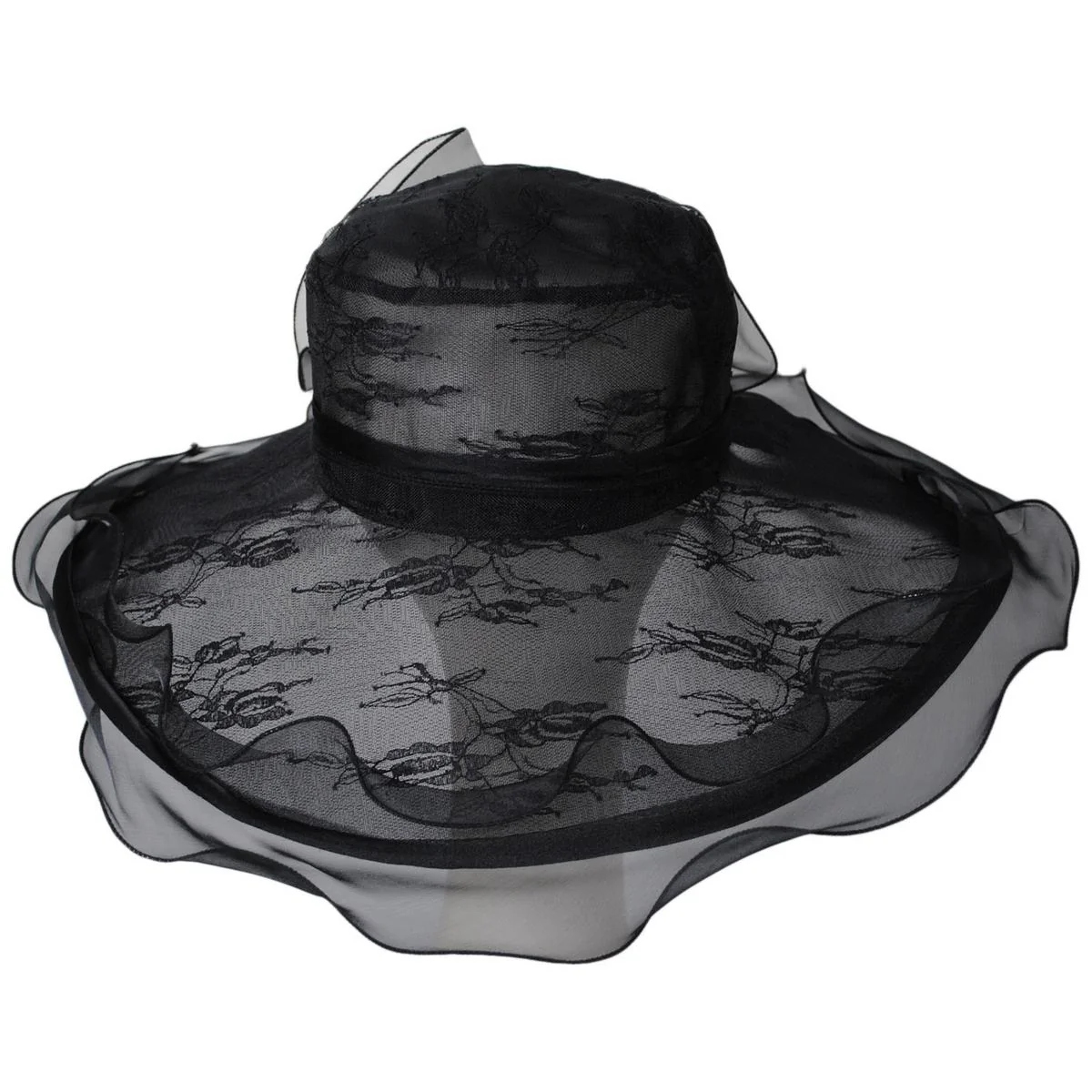 Organza Lace Boater Dress Hat - Image 10