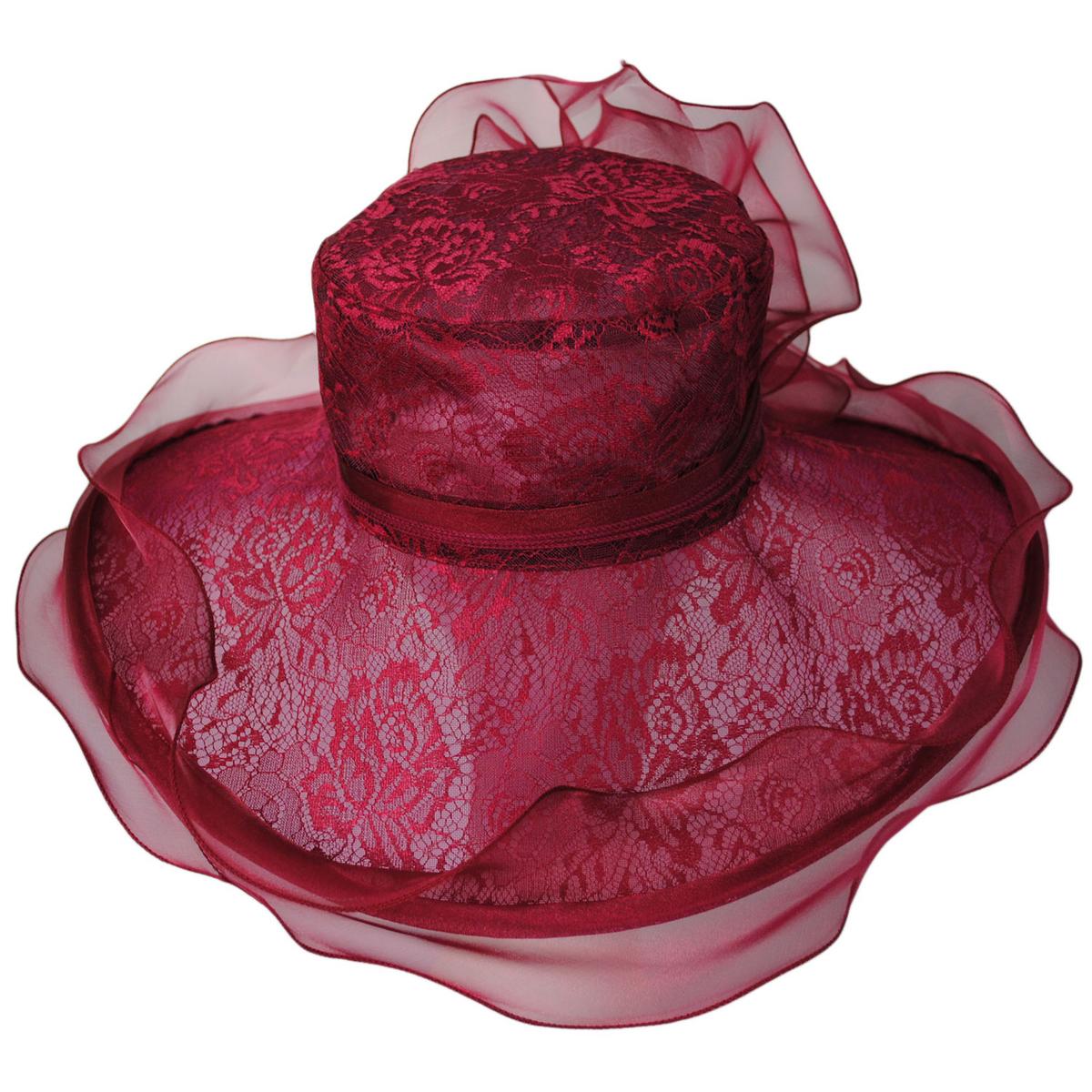 Organza Lace Boater Dress Hat - Image 2