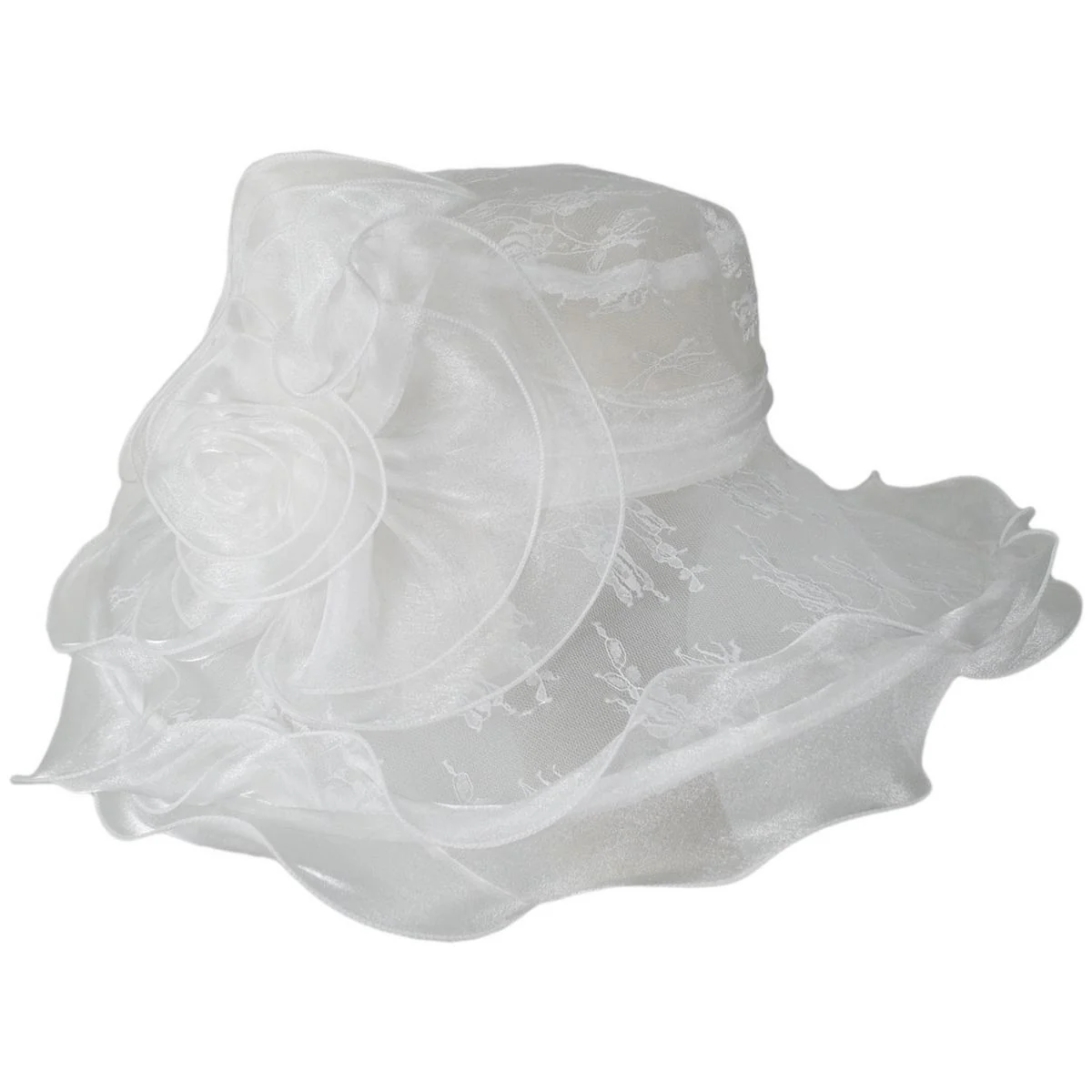 Organza Lace Boater Dress Hat - Image 7