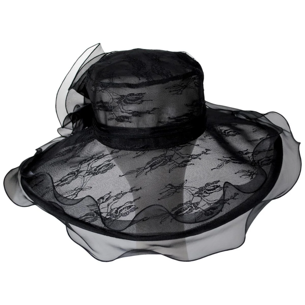Organza Lace Boater Dress Hat - Image 9