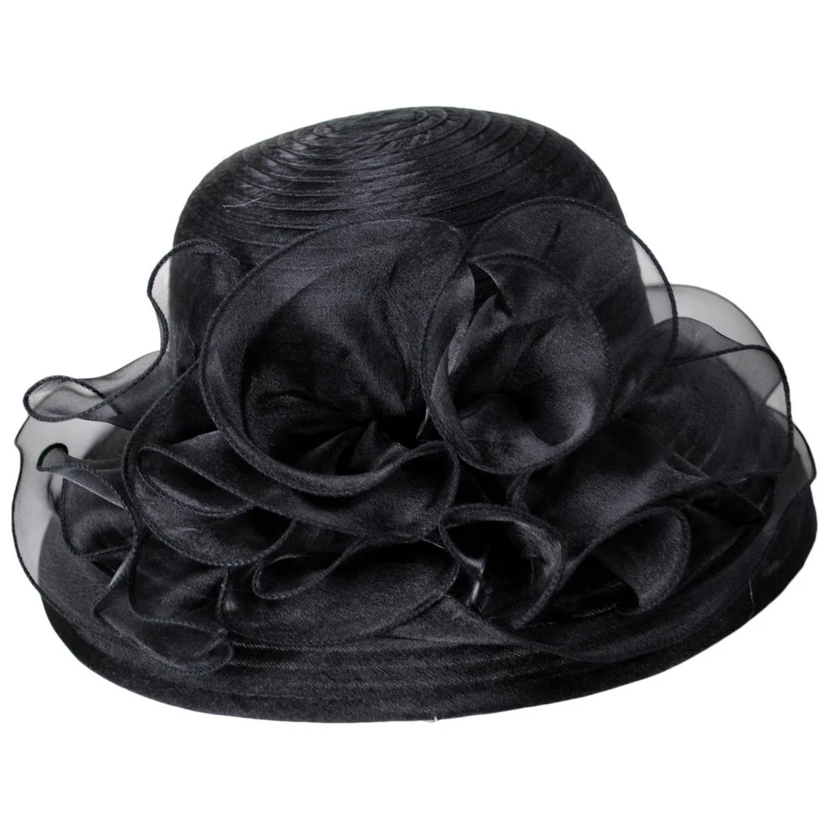 Organza Mesh Lampshade Dress Hat - Image 3
