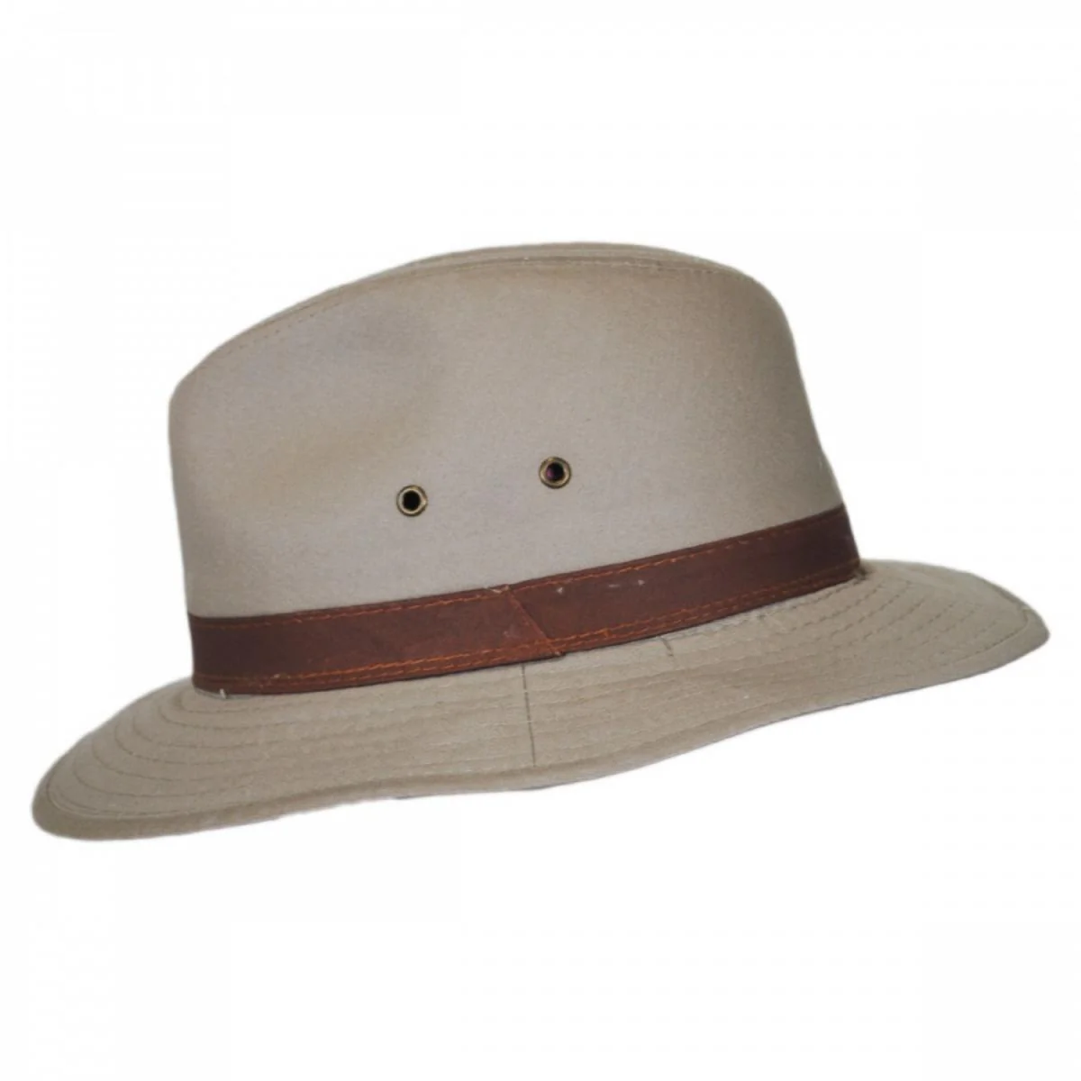 Packable Cotton Twill Safari Fedora Hat - Image 7