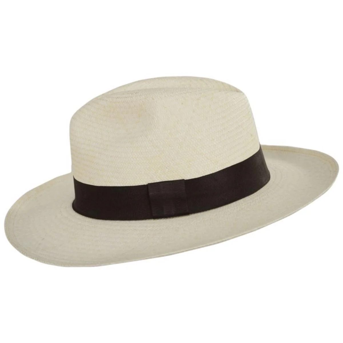 Panama Straw Grade 10 Clasico Center Pinch Fedora Hat - Image 3