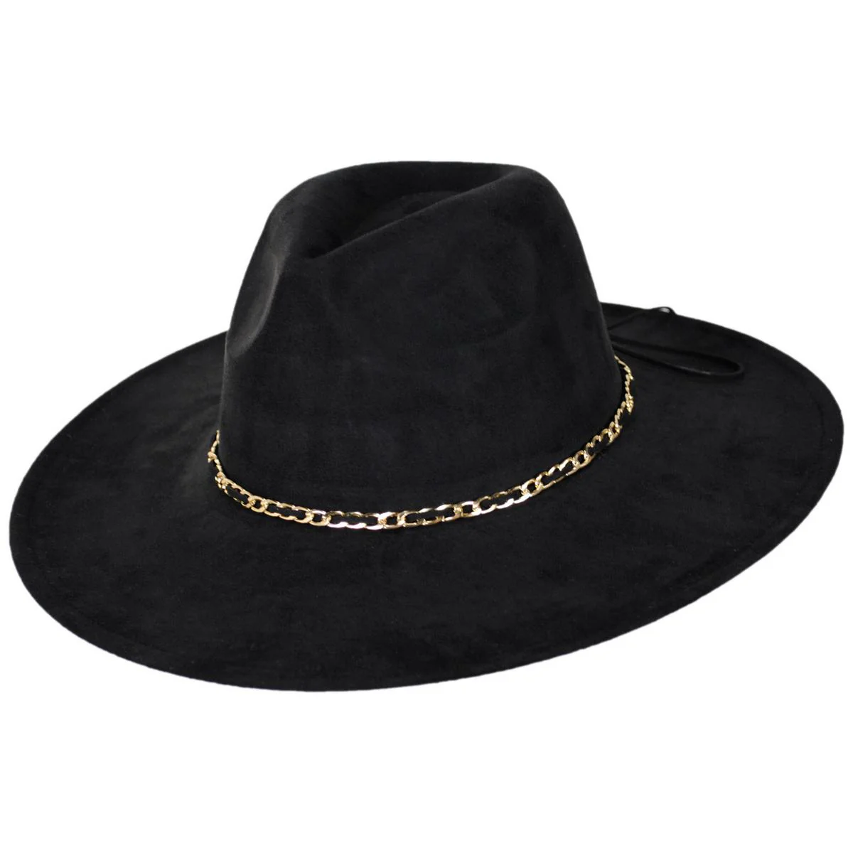 Peekaboo Faux Suede Fedora Hat