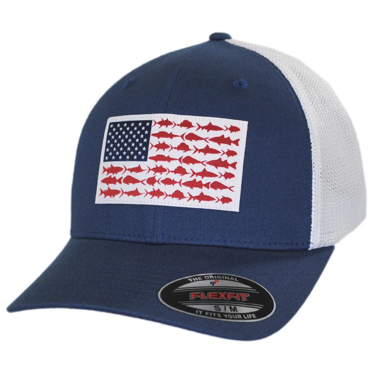 PFG Fish Flag Mesh Flexfit Fitted Baseball Cap - Image 22