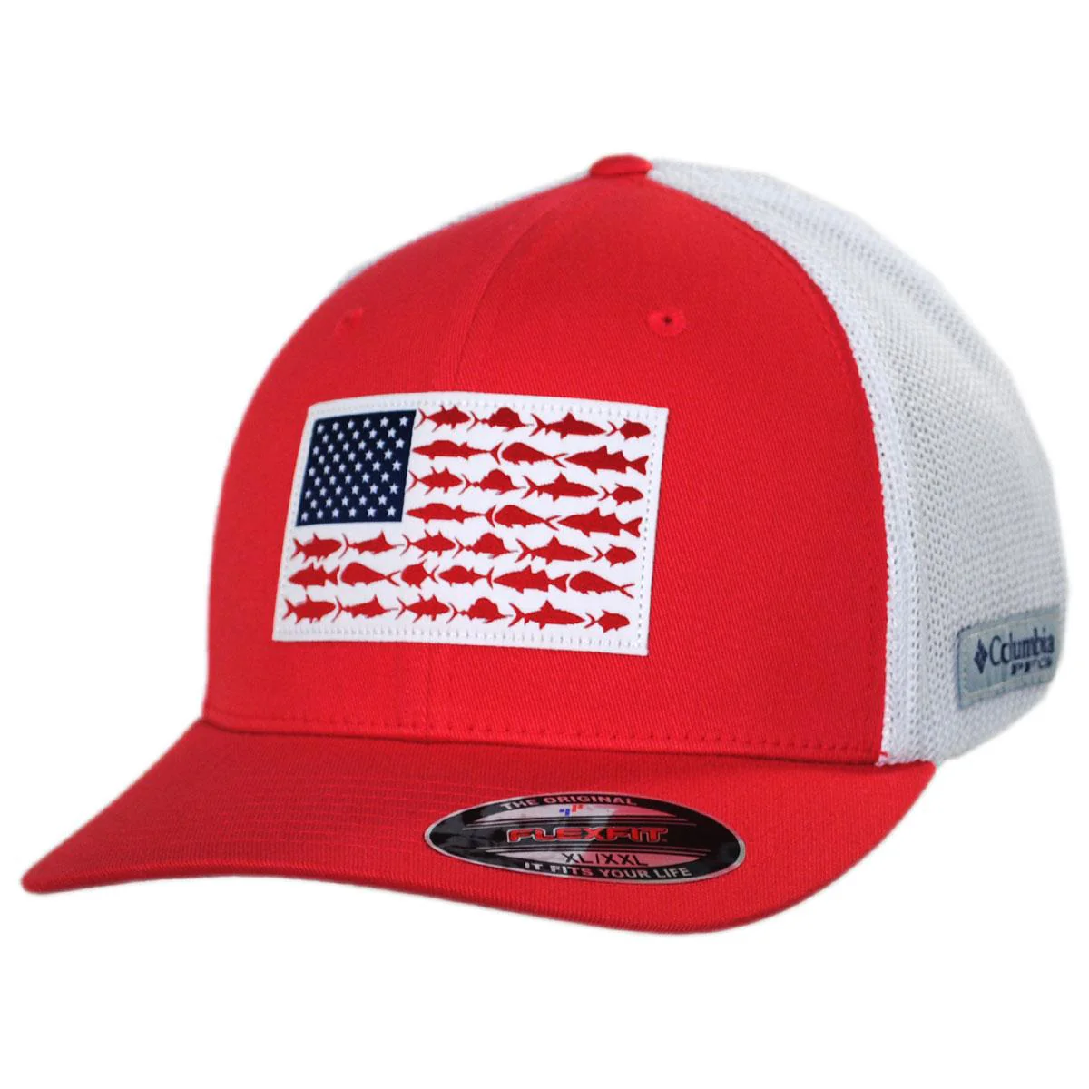 PFG Fish Flag Mesh Flexfit Fitted Baseball Cap - Image 9