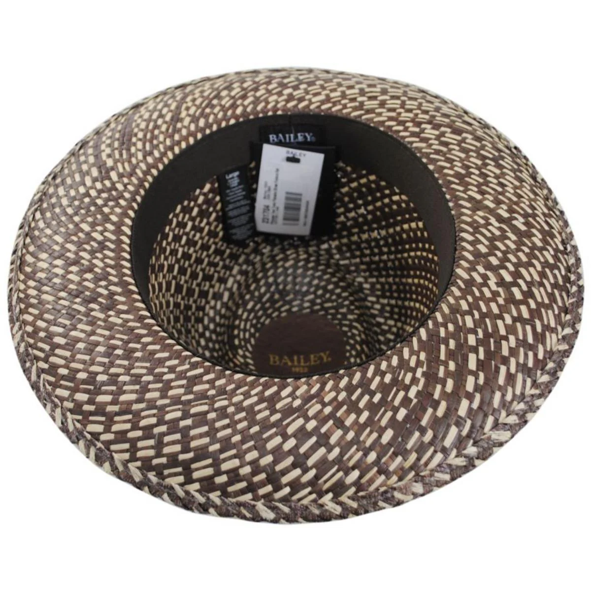 Phineas Two Tone Panama Straw Fedora Hat - Image 5