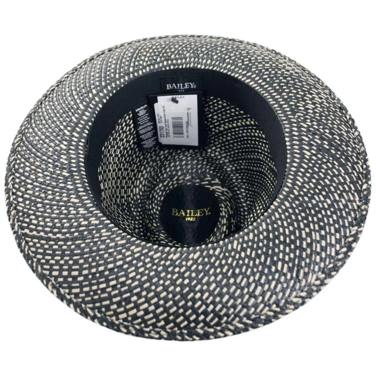 Phineas Two Tone Panama Straw Fedora Hat - Image 9