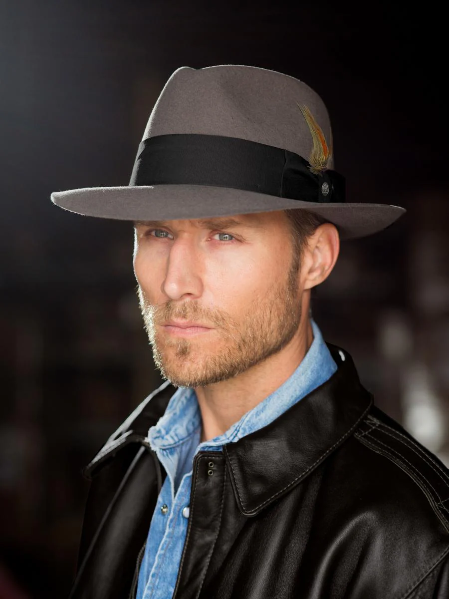 Pinnacle Beaver Fur Felt Fedora Hat - Image 3