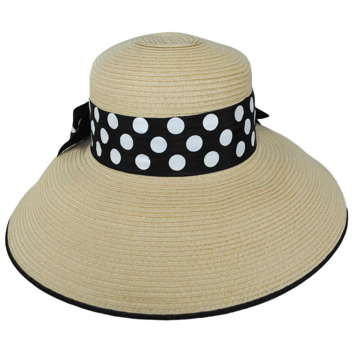 Polka Dot Toyo Straw Lampshade Dress Hat - Made to Order - Image 2