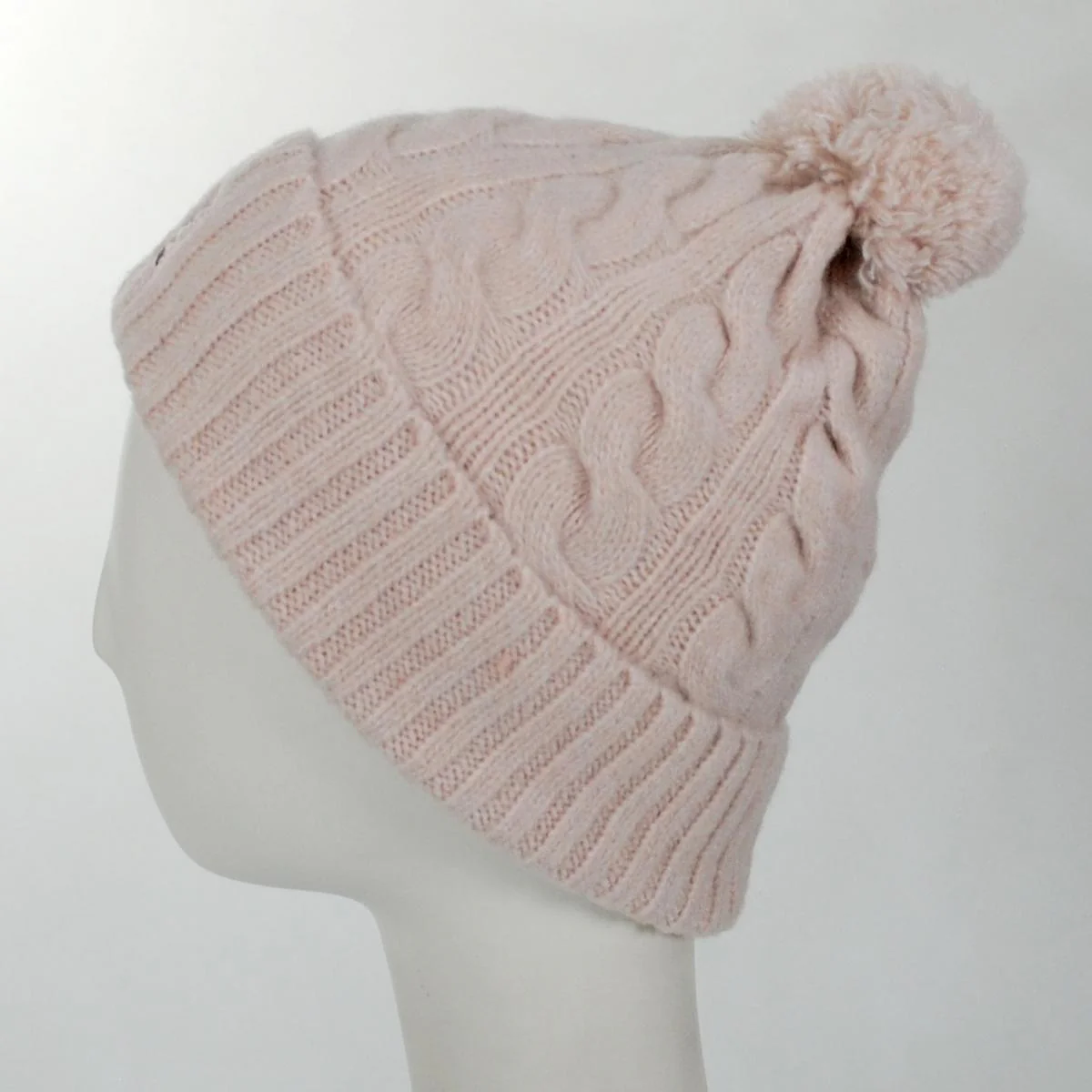 Pompom Cable Knit Beanie Hat - Image 6