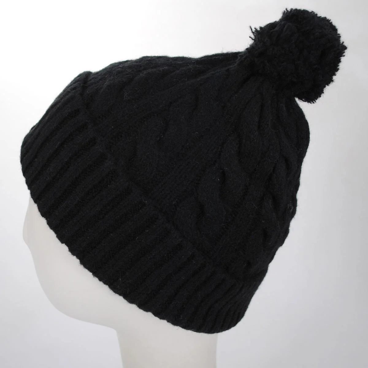Pompom Cable Knit Beanie Hat - Image 9