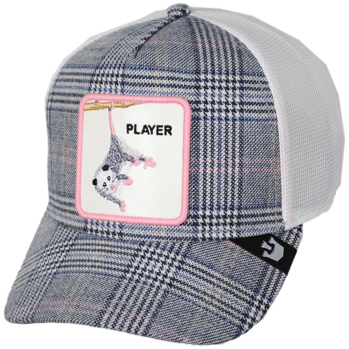 Possum British Plaid Mesh Trucker Snapback Baseball Cap