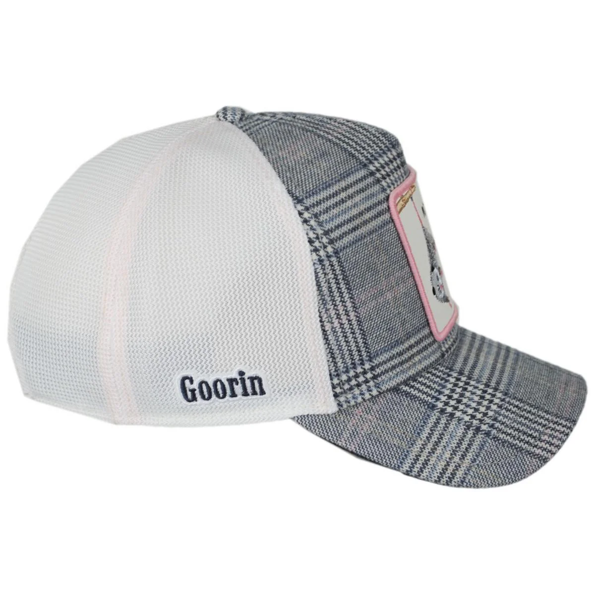 Possum British Plaid Mesh Trucker Snapback Baseball Cap - Image 3
