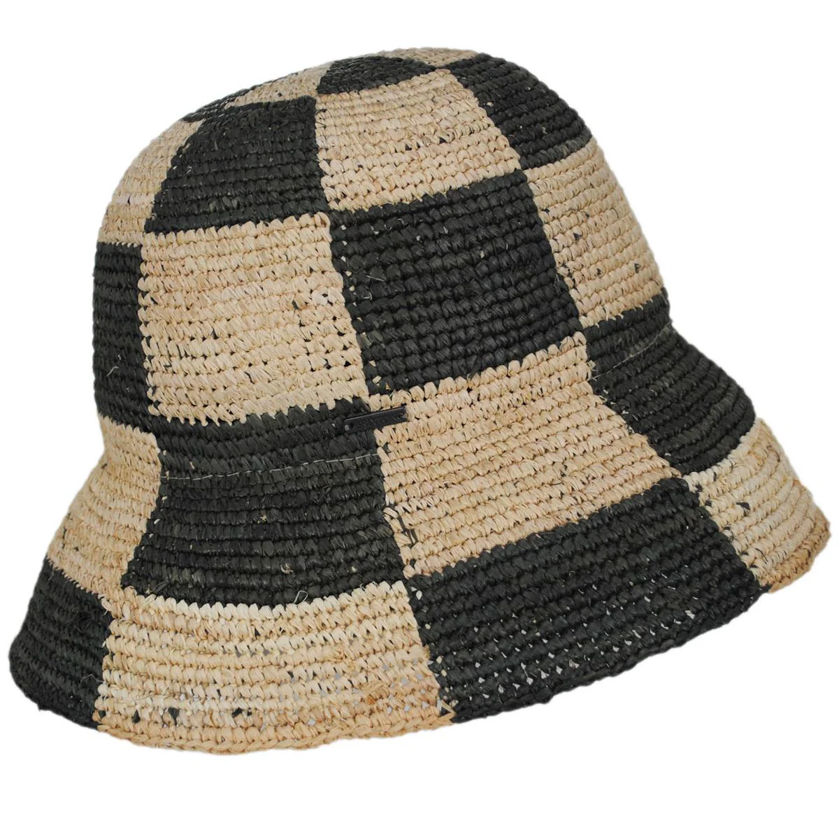 Redding Checkered Crochet Raffia Straw Bucket Hat - Image 5