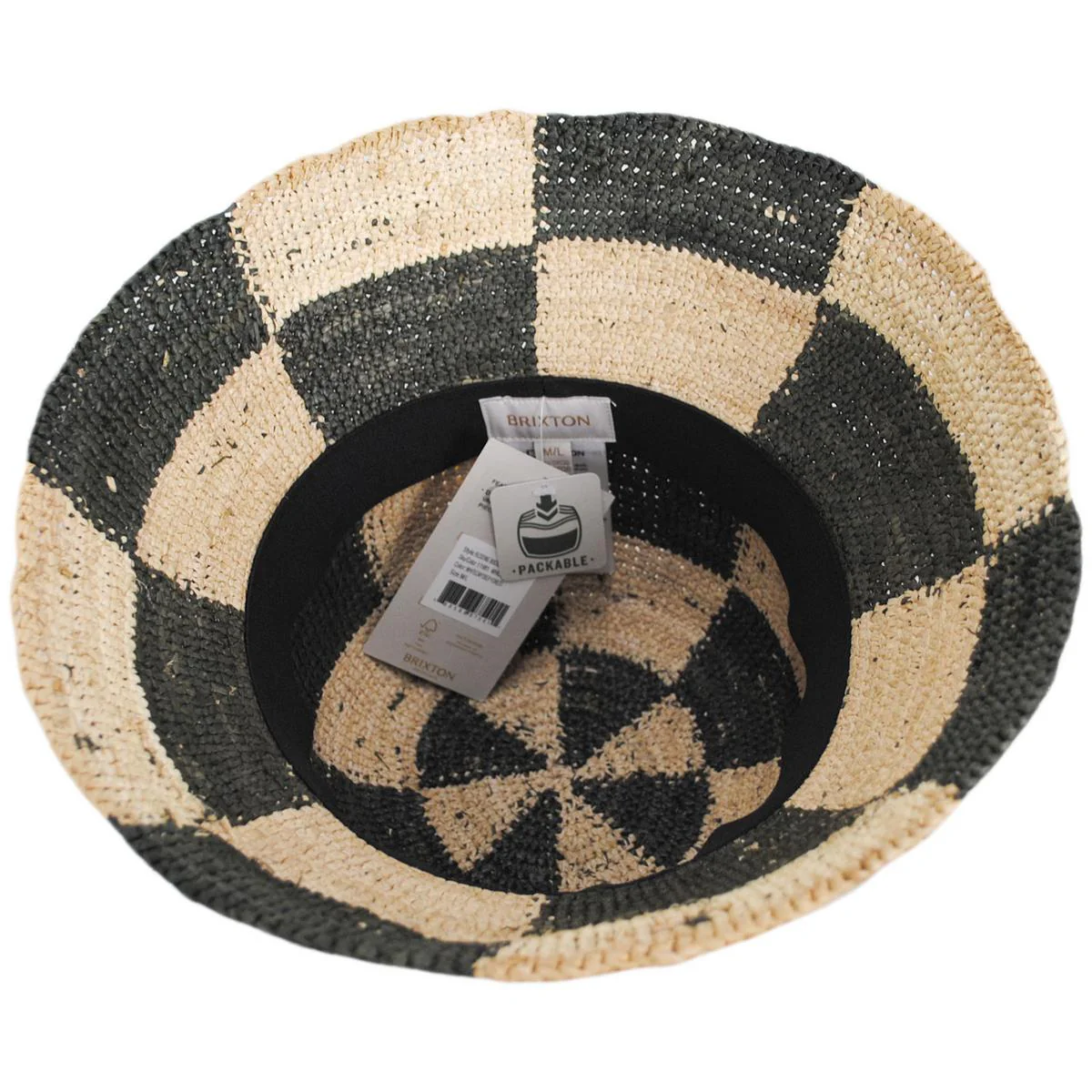 Redding Checkered Crochet Raffia Straw Bucket Hat - Image 6