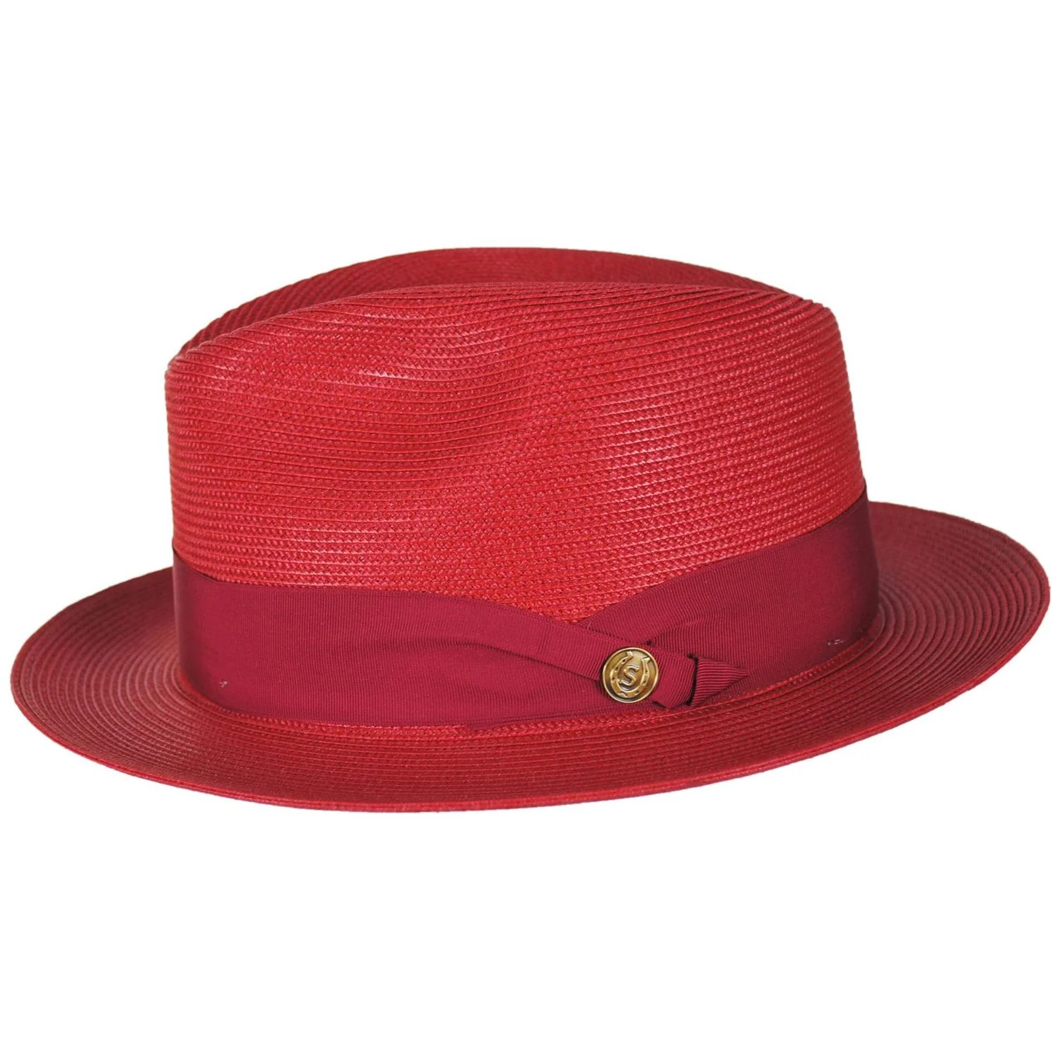Rosebud Florentine Milan Poly Straw Fedora Hat - Image 3
