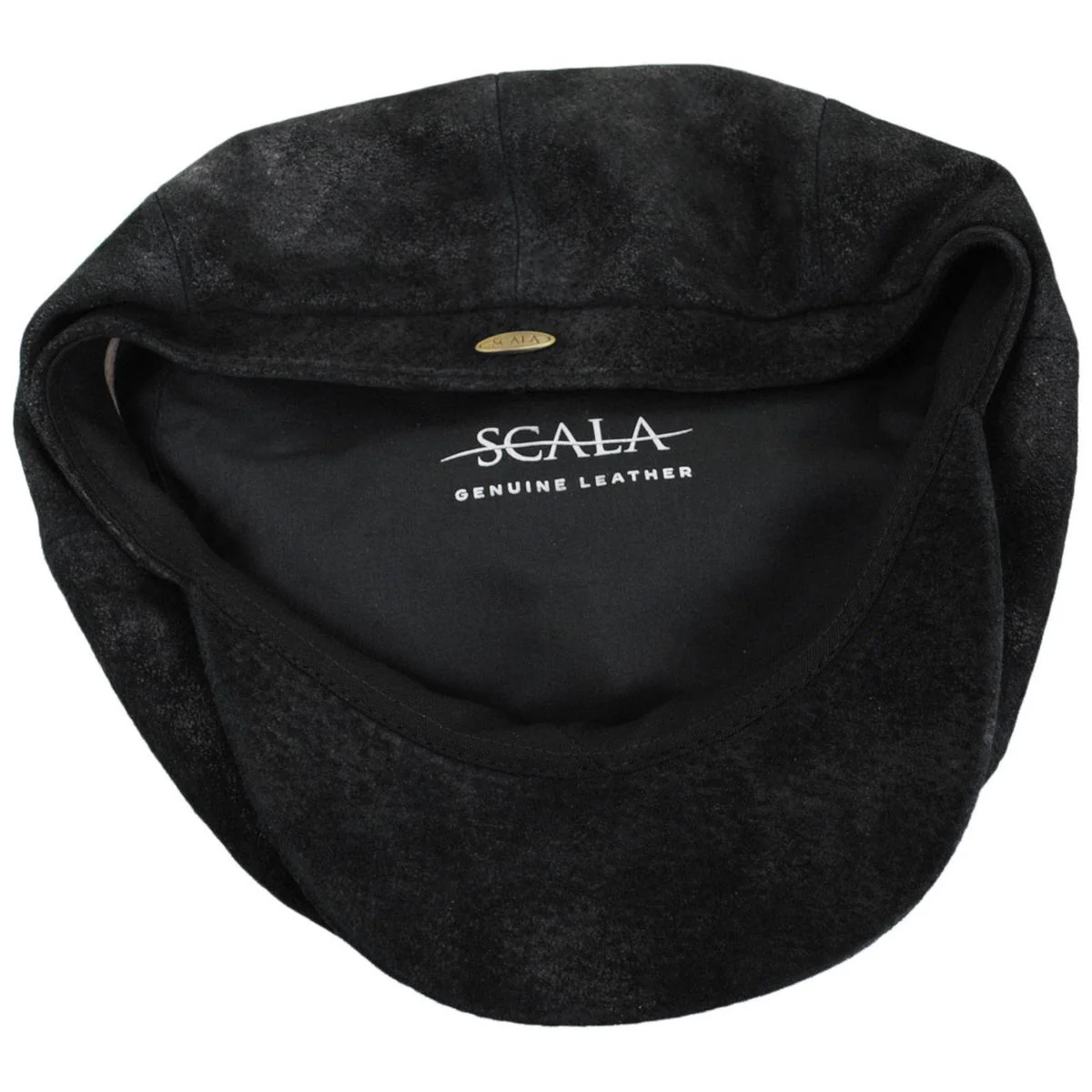 Rustic Leather Newsboy Cap - Image 4