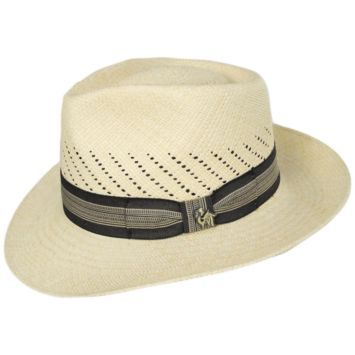 Salvatore Vented Panama Straw Fedora Hat - Image 3