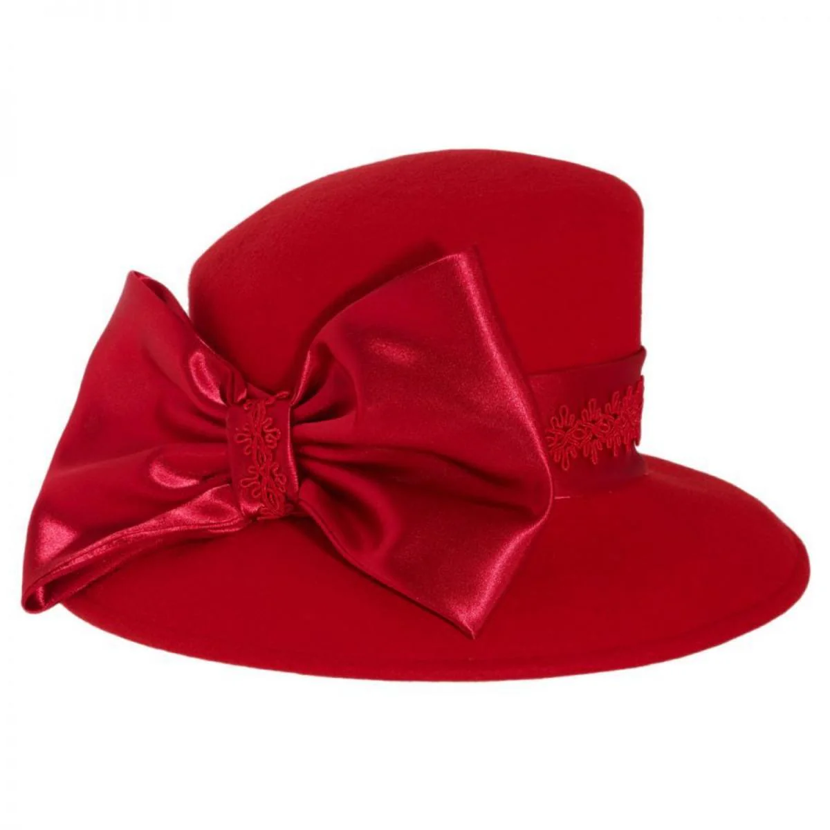 Satin Bow Slant Wool Felt Downbrim Hat - Made to Order - Image 8