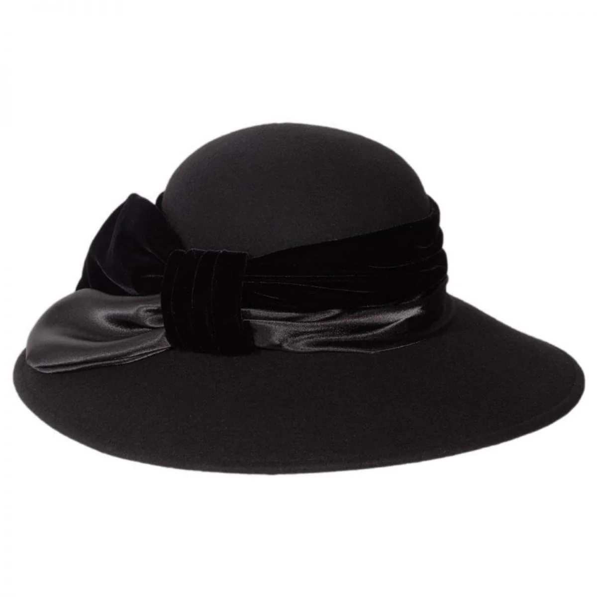 Satin Velvet Drape Wool Felt Hat - Made to Order - Image 3