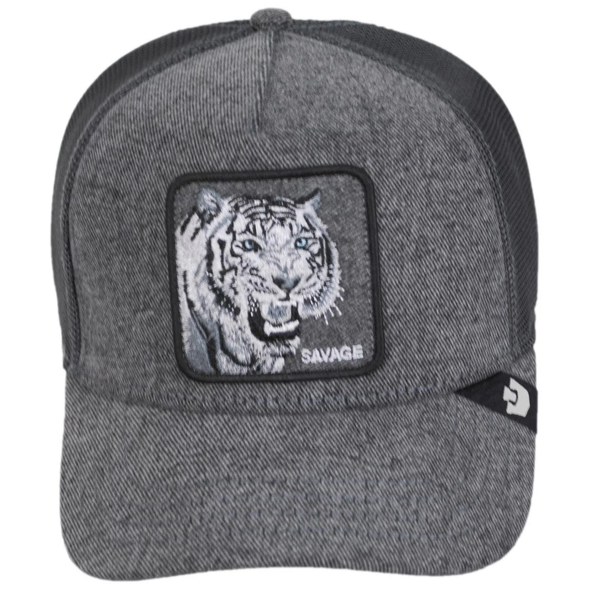 Savage Denim Mesh Trucker Snapback Baseball Cap - Image 2