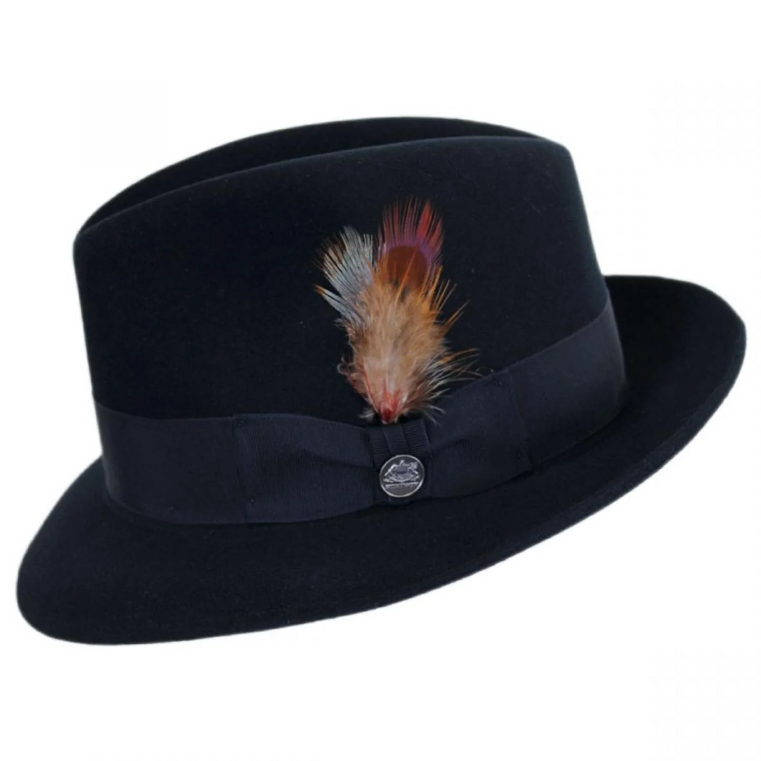 Saxon Fur Felt Fedora Hat - Midnight Blue - Image 4